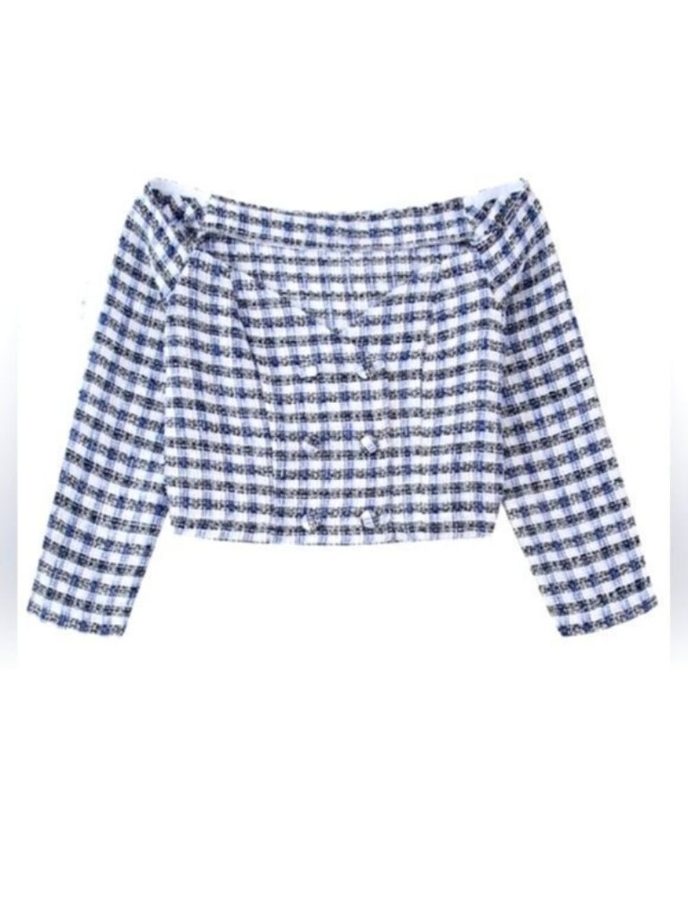 ZARA Cropped Tweed Top NWT Sz Large